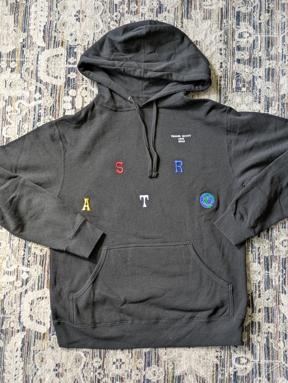 Travis Scott Astroworld Hoodie Cactus Jack Embroidered Black Size S